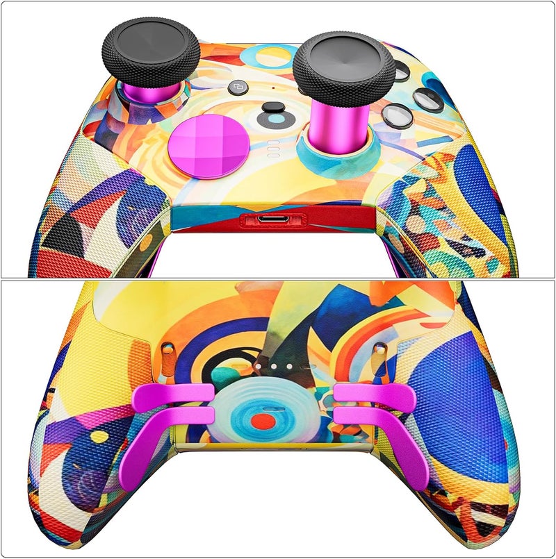 ZAPOLEX 14-in-1 Controller Accessories Kit Compatible with Xbox Elite Series 2, 6 Premium Metal Thumbsticks, Swap Joysticks, 4 Interchangeable Paddles, 2 D-Pads, 1 Tool & 1 Storage Bag (Magenta) - Image 3